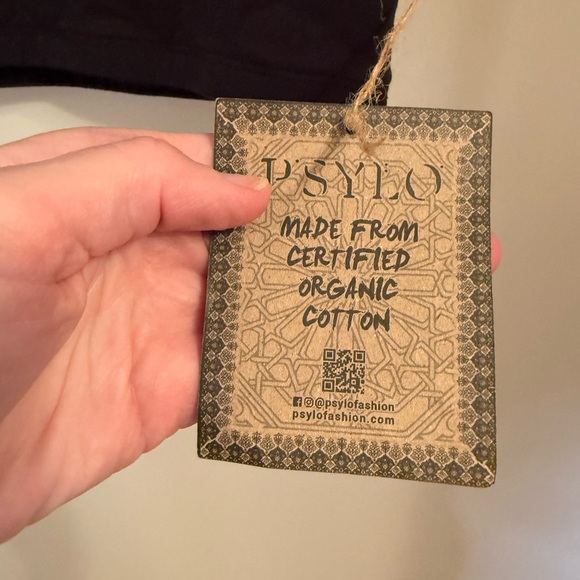 PSYLO super crop top Black Mesh Sleeveless 100% organic cotton SZ 4 MSRP $54 - Picture 9 of 10